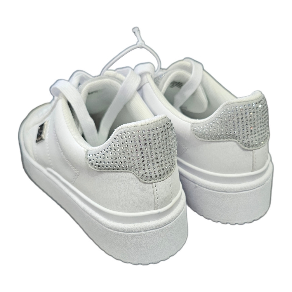 GBG Los Angeles Rhinestone White Sneakers Size 9.5 NWT - Picture 3 of 6